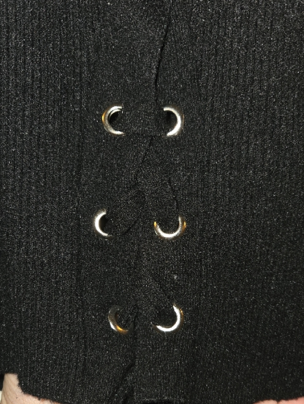 torrid Black Lace-Up Grommet Crewneck Sweater - Picture 3 of 4